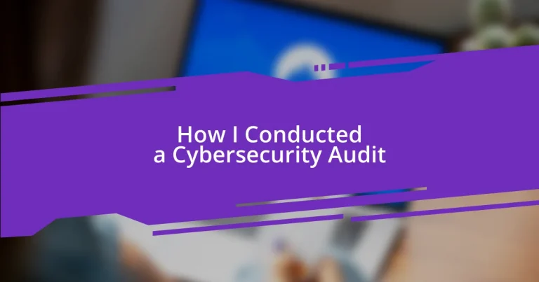 How I Conducted a Cybersecurity Audit