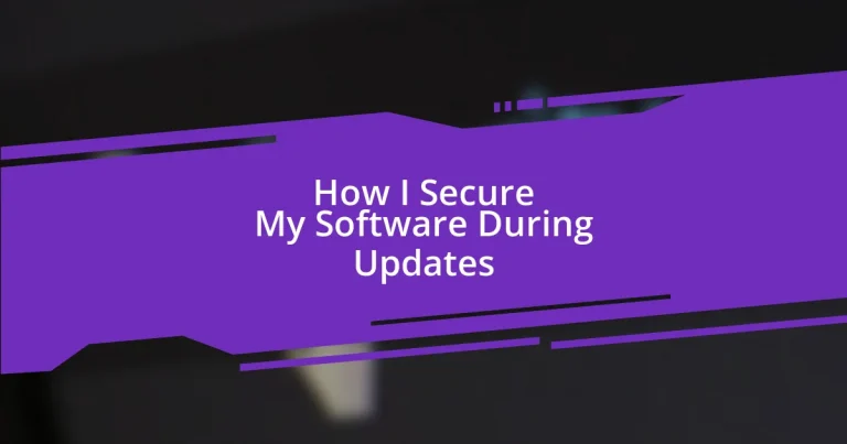 How I Secure My Software During Updates