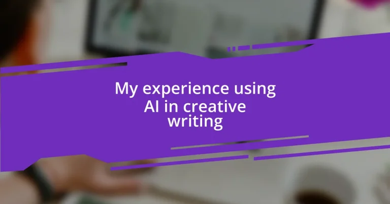 My experience using AI in creative writing