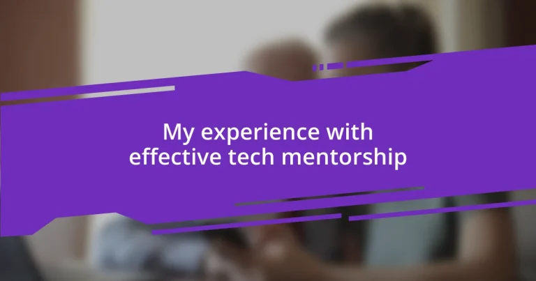 My experience with effective tech mentorship