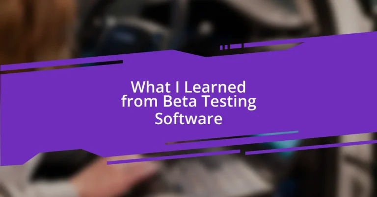 What I Learned from Beta Testing Software