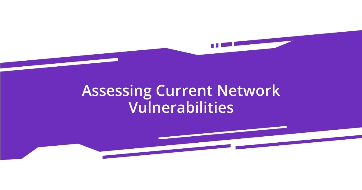 Assessing Current Network Vulnerabilities